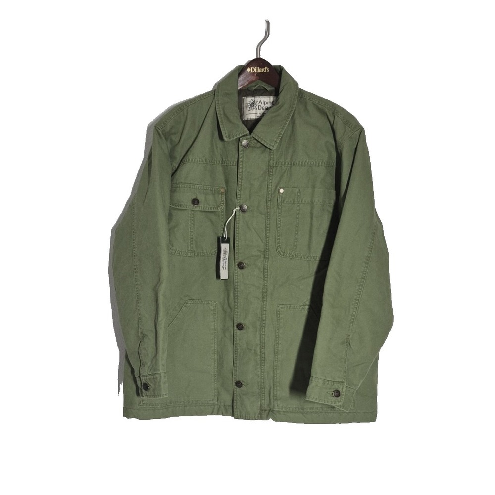Alpine Design Chore Coat Womens XL Olive Quilted Lined Full Zip/Button‎ Snap NEW